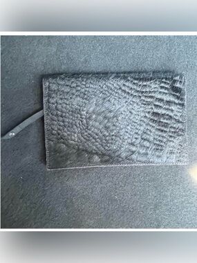 Mersea Cow Hide Black Clutch with Magnetic Closure